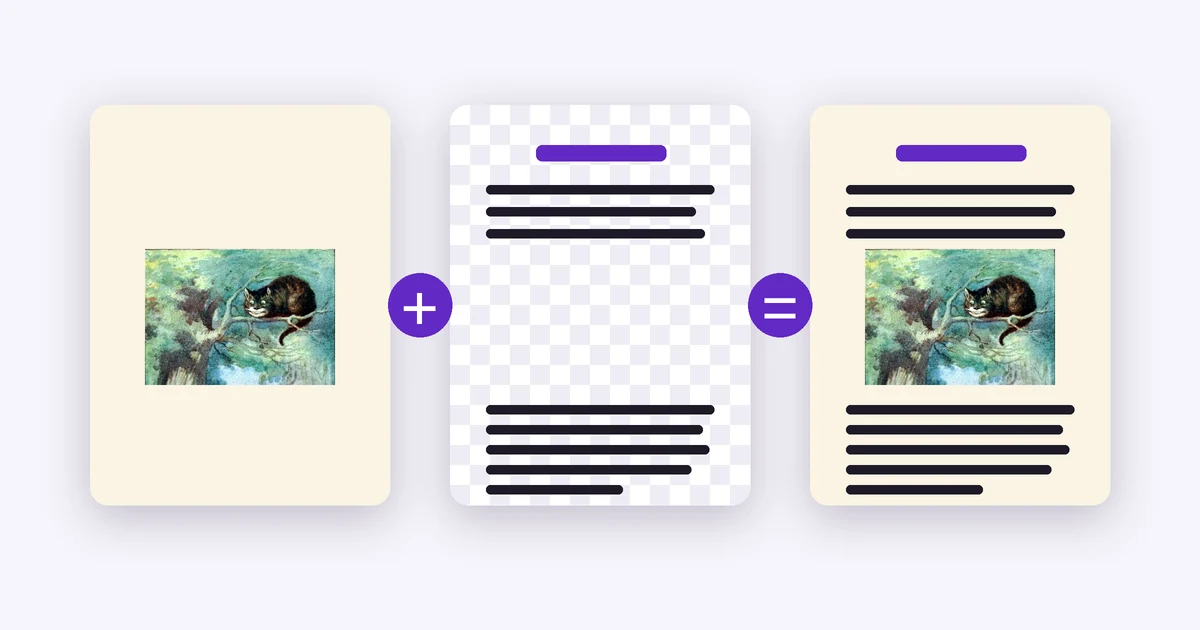 A DjVu page is a text layer and a background layer, combined into the page you read